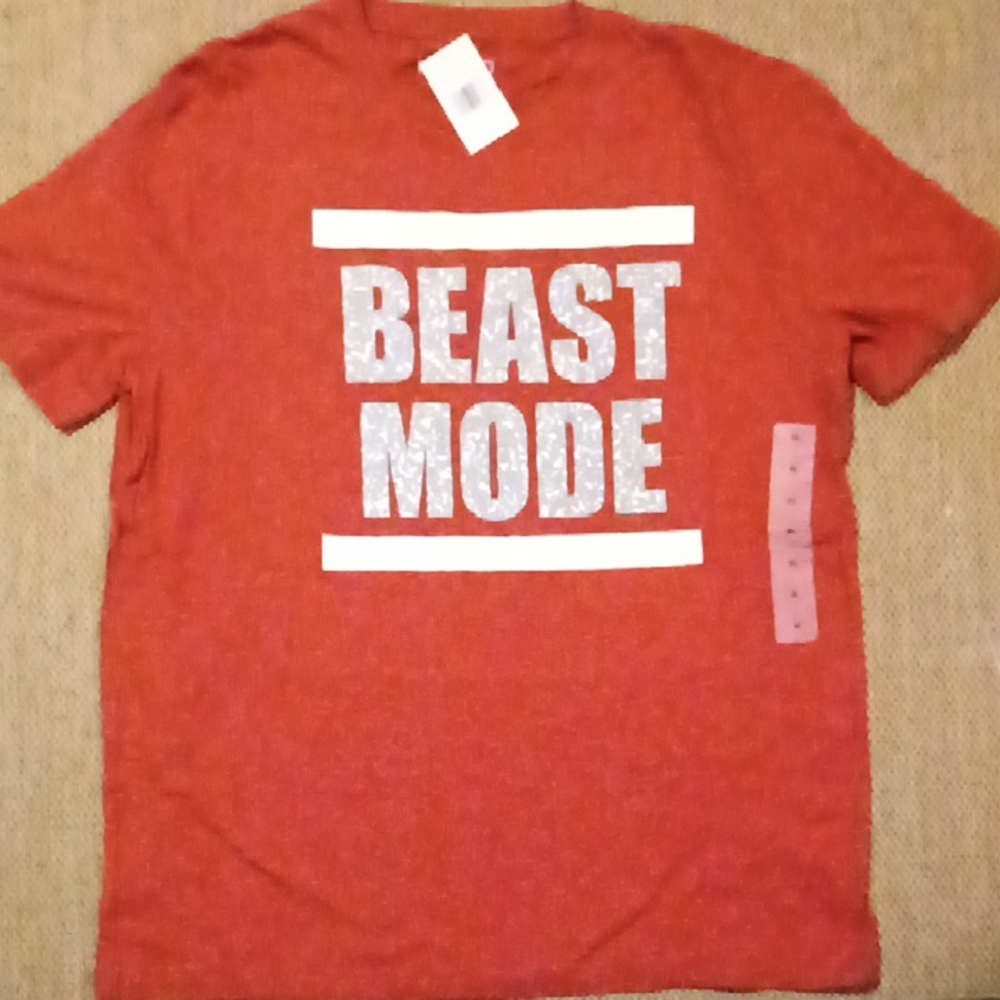 Red 'Beast Mode' Graphic T-Shirt